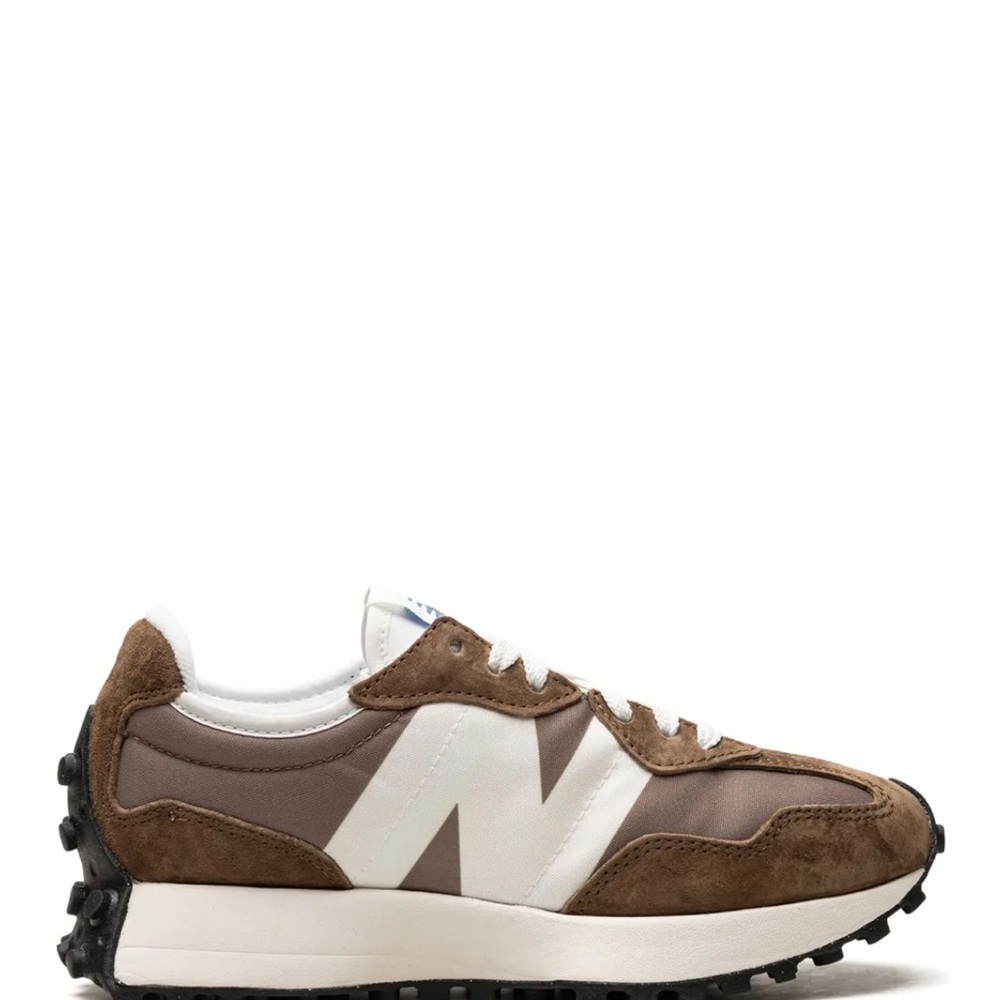 New Balance 327 “Dark Earth / Mushroom” Suede Sneakers